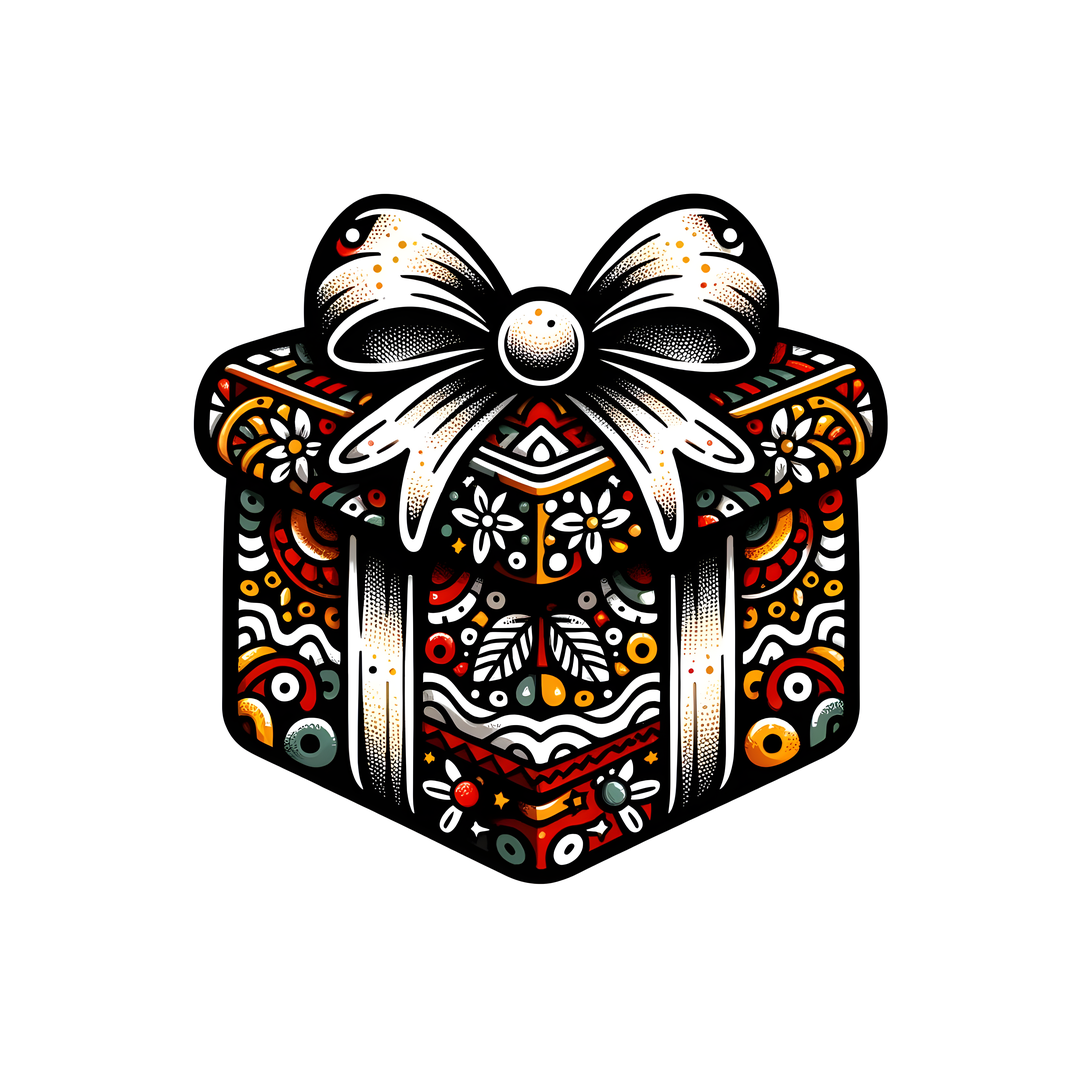 pattern christmas gift sticker