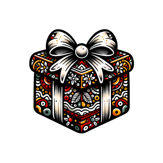 pattern christmas gift sticker