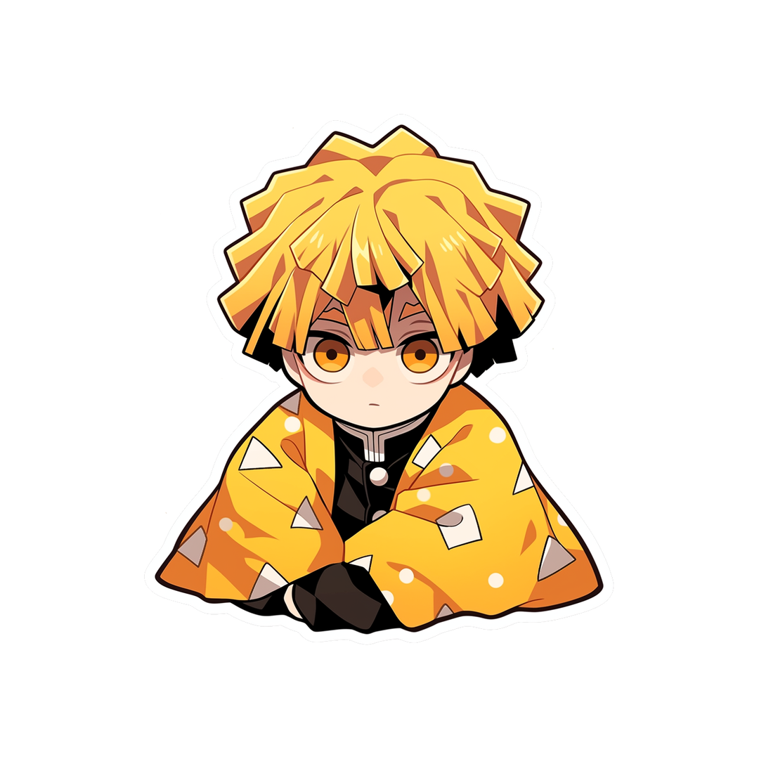 pensive chibi zenitsu sticker