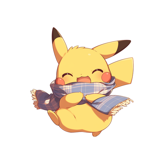 pikachu blue scarf cute autumn sticker
