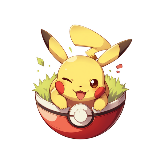 pikachu inside pokeball sticker