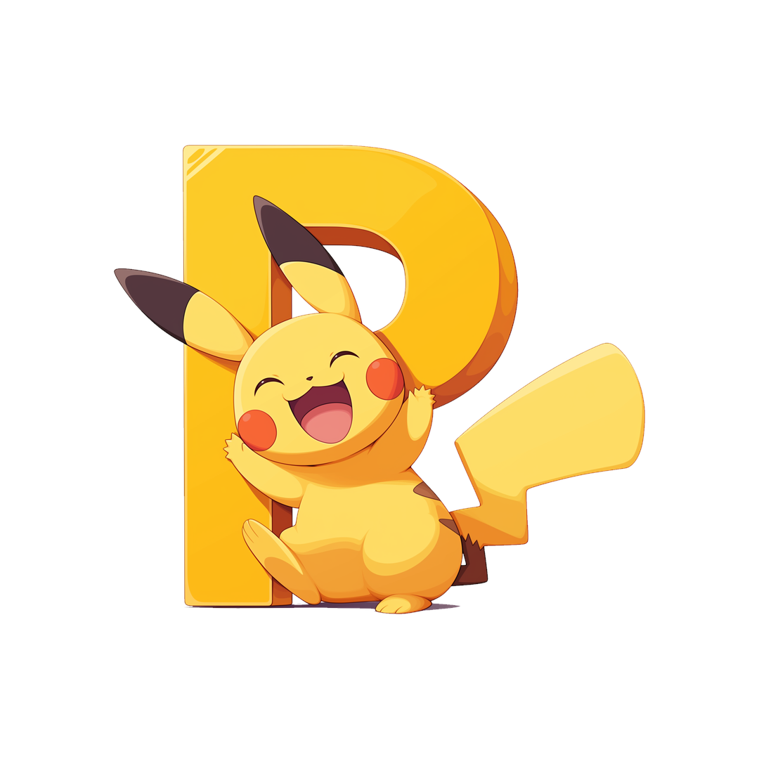 pikachu letter p clipart sticker