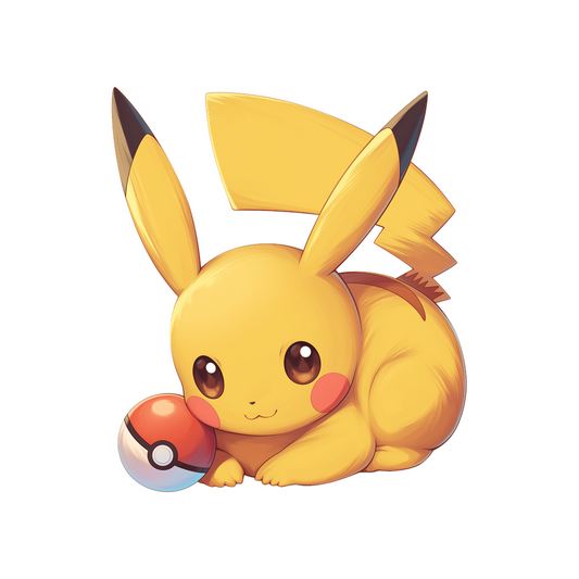 pikachu lying with pokeball sticker
