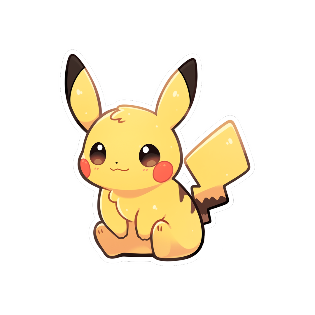 pikachu with bangs pokemon sticker