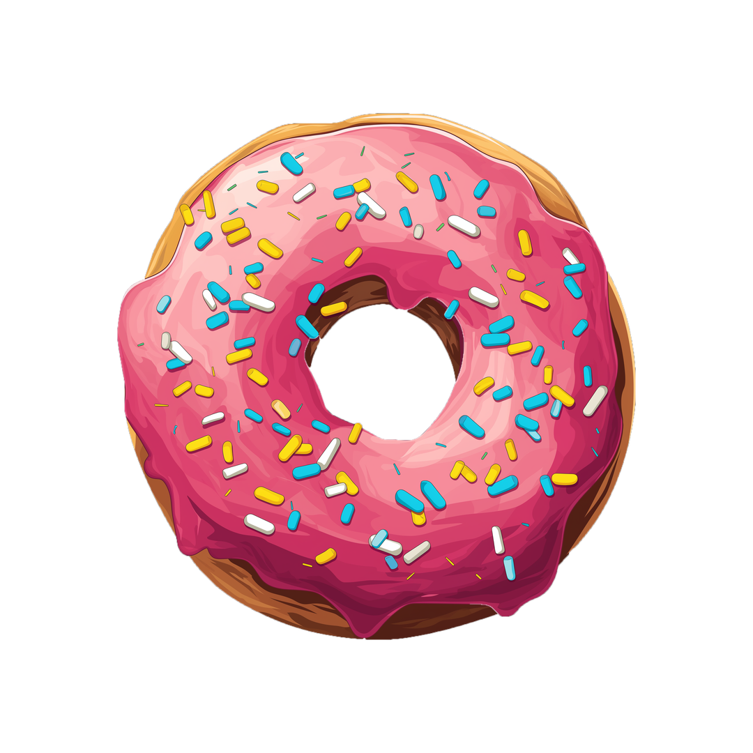 pink glazed donut sticker