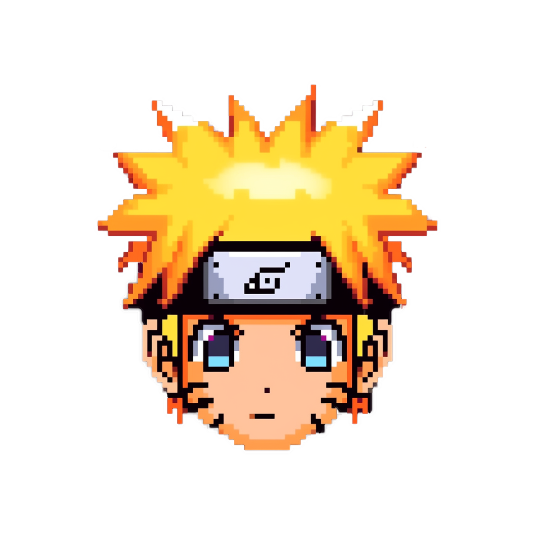 pixel naruto uzumaki head sticker