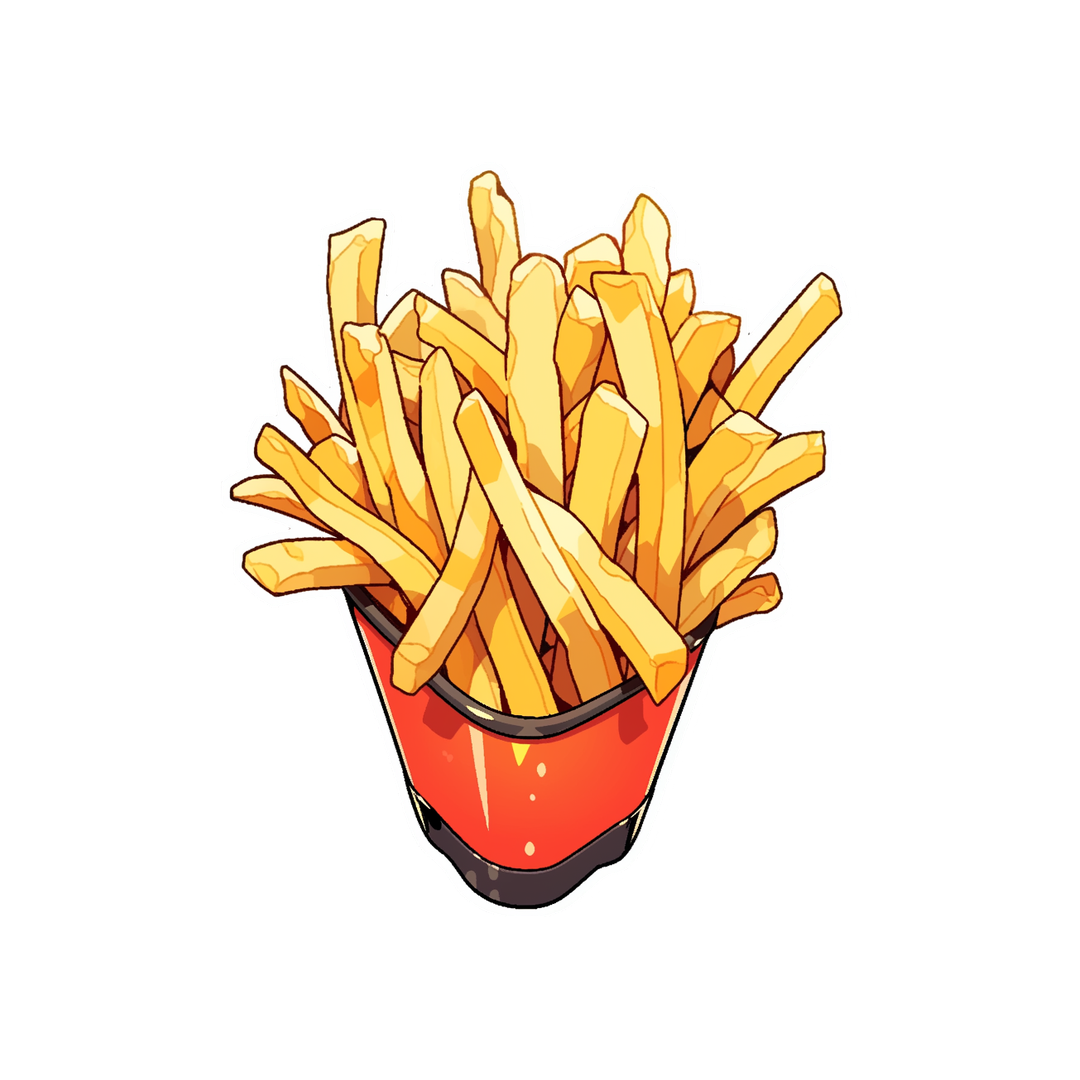 plate with delicious french fries sticker