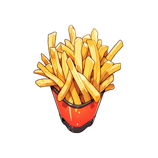 plate with delicious french fries sticker