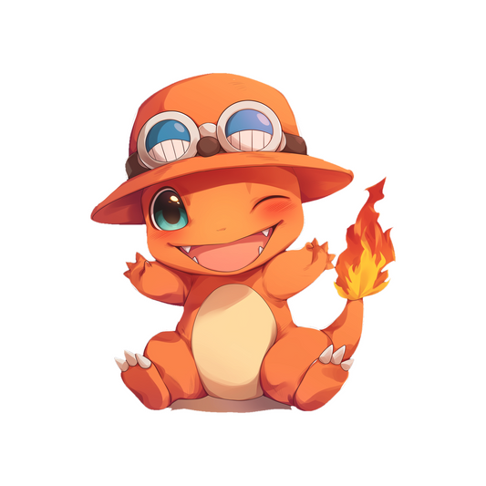pokemon charmander wink hat sticker