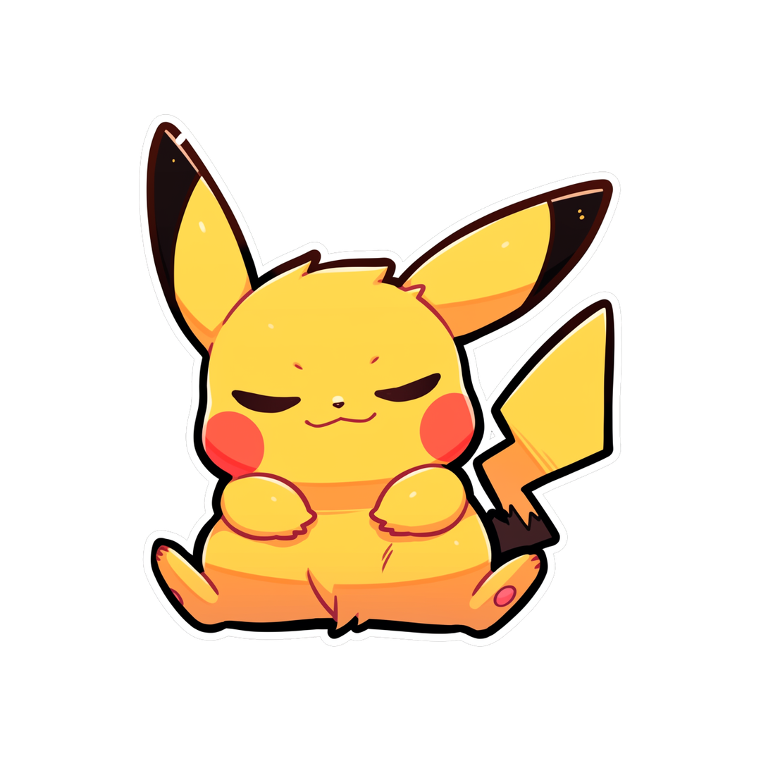 pokemon cute pikachu with closed eyes sticker