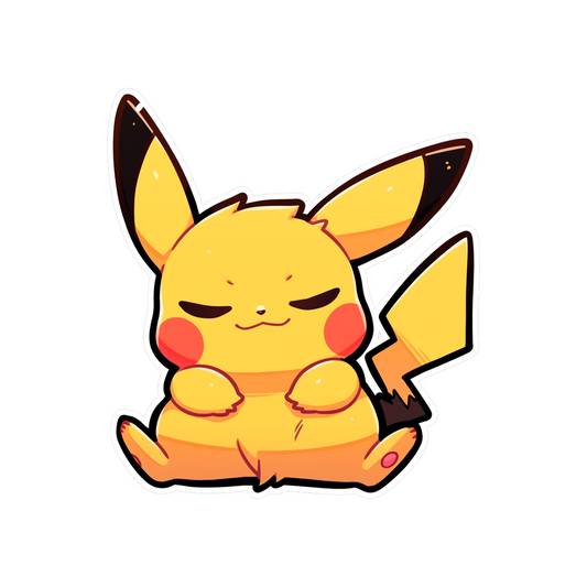 pokemon cute pikachu with closed eyes sticker