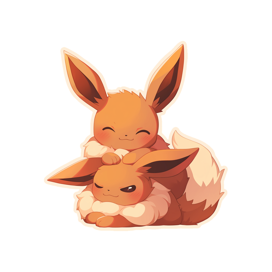 pokemon eevee hugging sticker