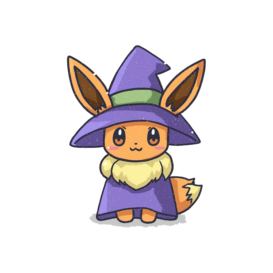 pokemon eevee witch hat halloween sticker