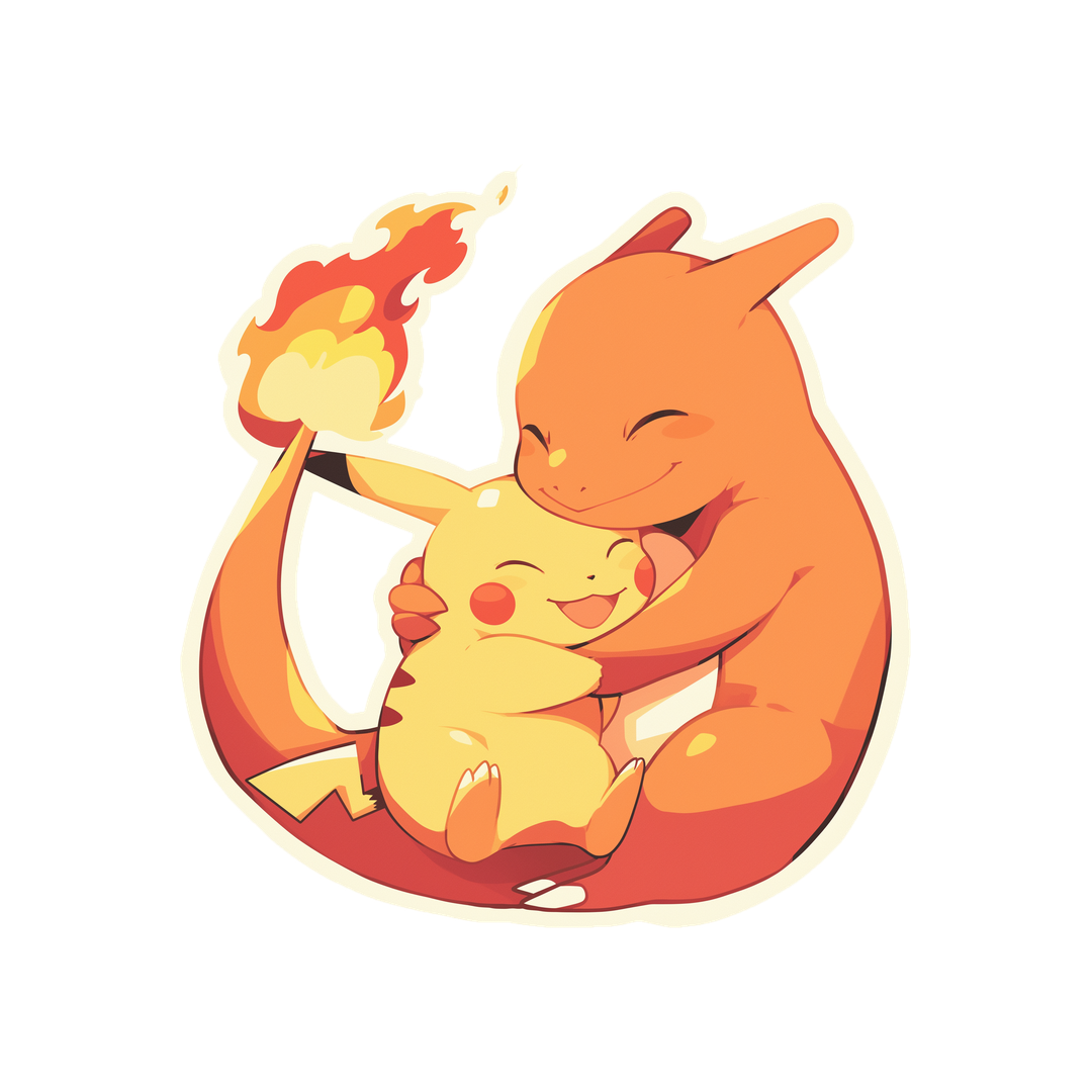 pokemon friends hug sticker