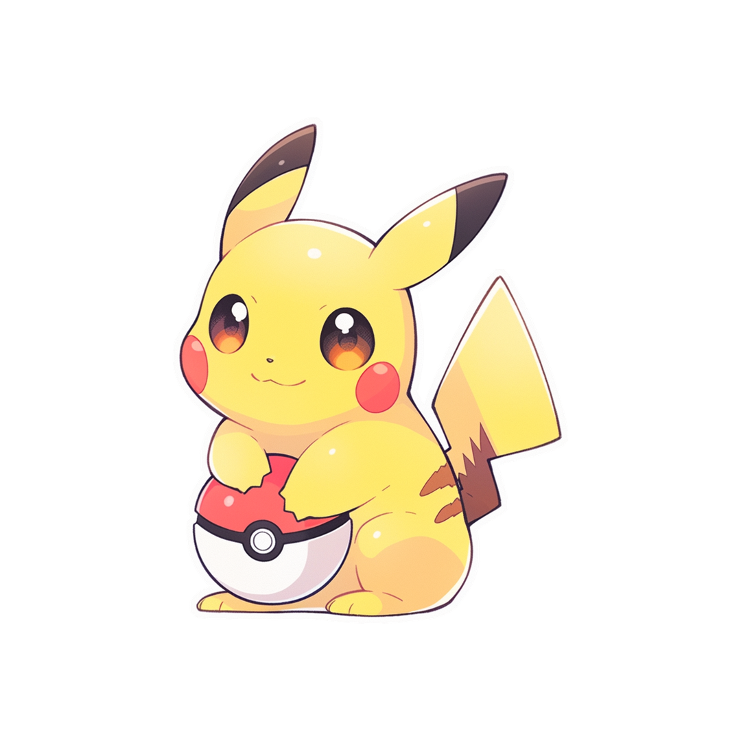 pokemon pikachu holding pokeball sticker