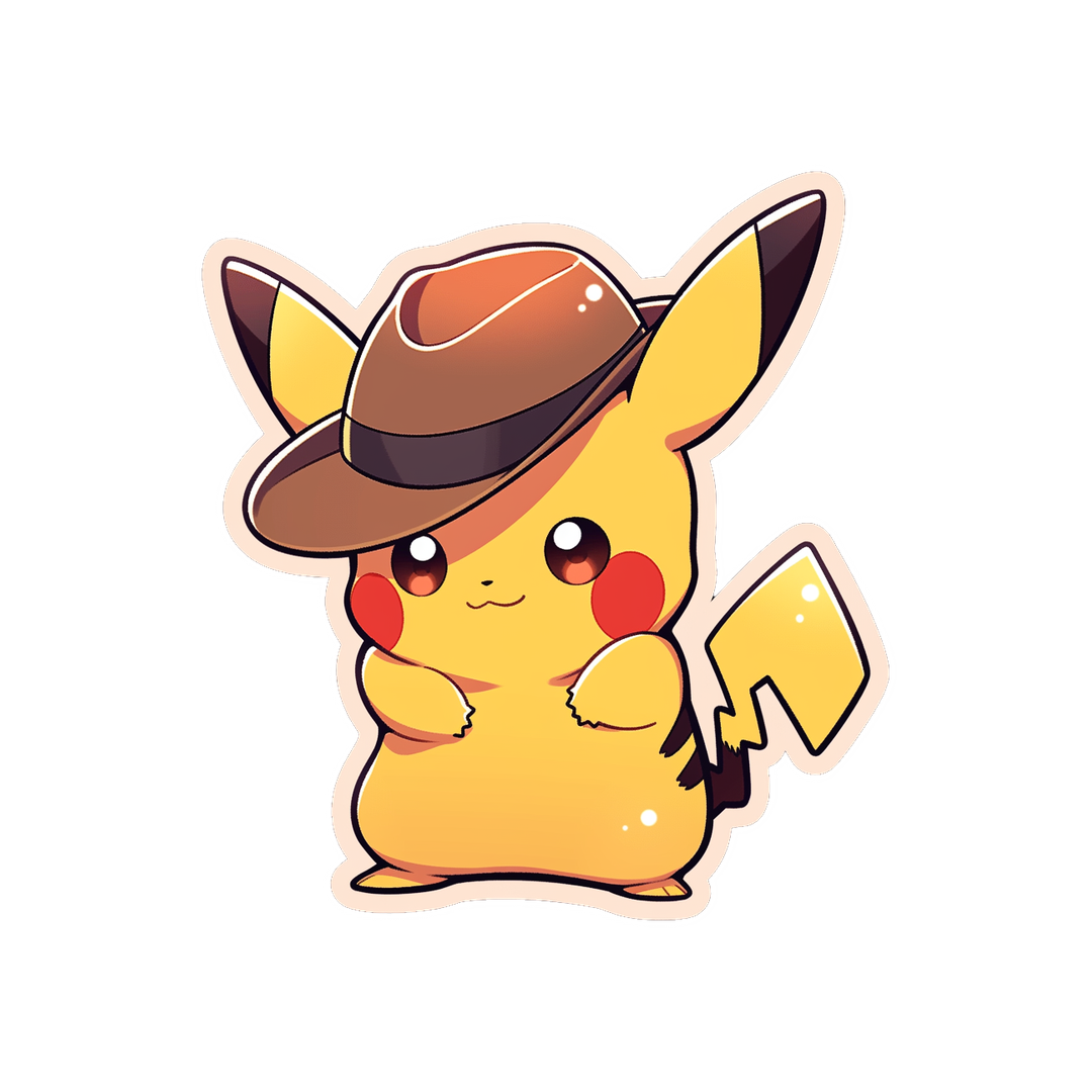 pokemon pikachu in hat sticker