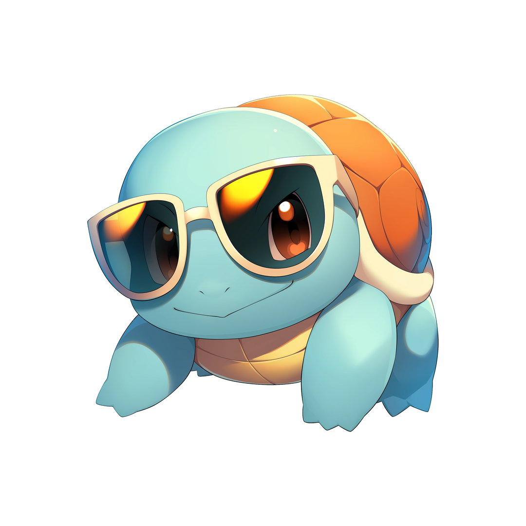 pokemon squirtle cool sunglasses sticker