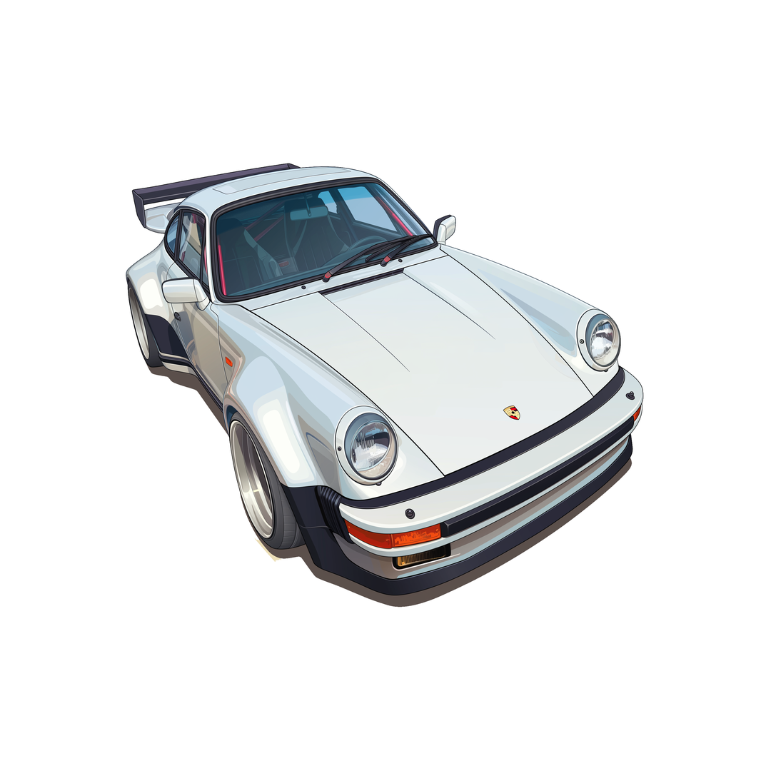 porsche 911 turbo classic car sticker