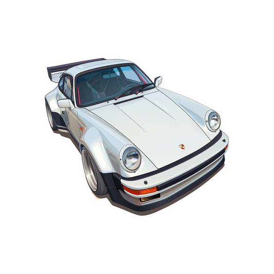 porsche 911 turbo classic car sticker