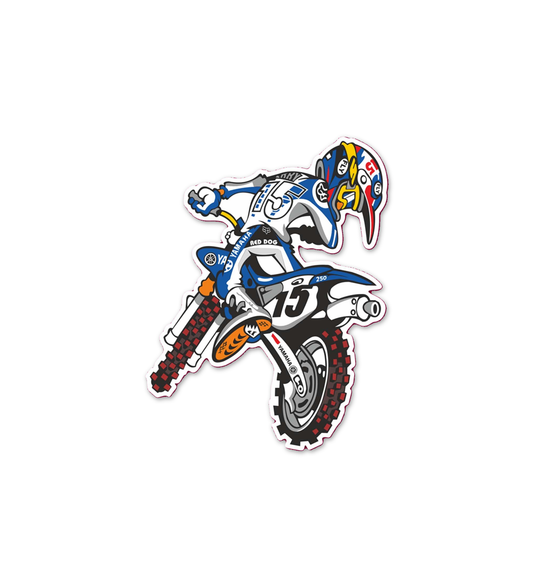 Blue Motocross Bike Sticker