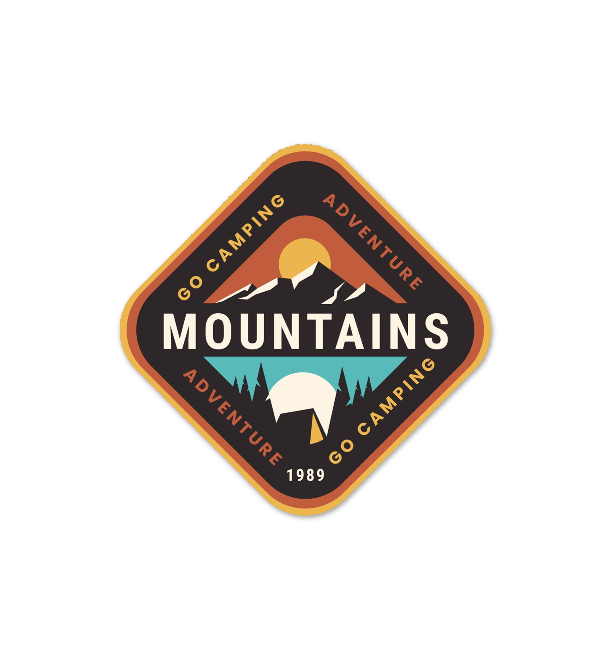 Camping On Mountains Sticker