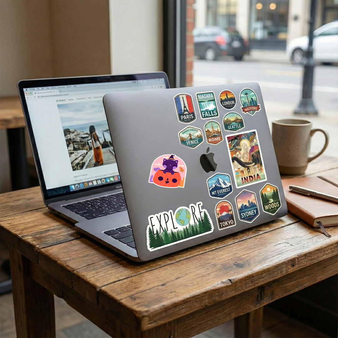 Cat In A pumpkin   Halloween  Laptop And Mobile Sticker