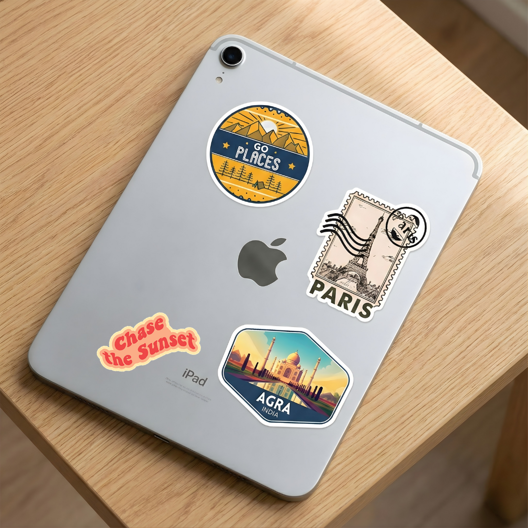 Chase The Sunset  Retro    Laptop  Mobile Stickers