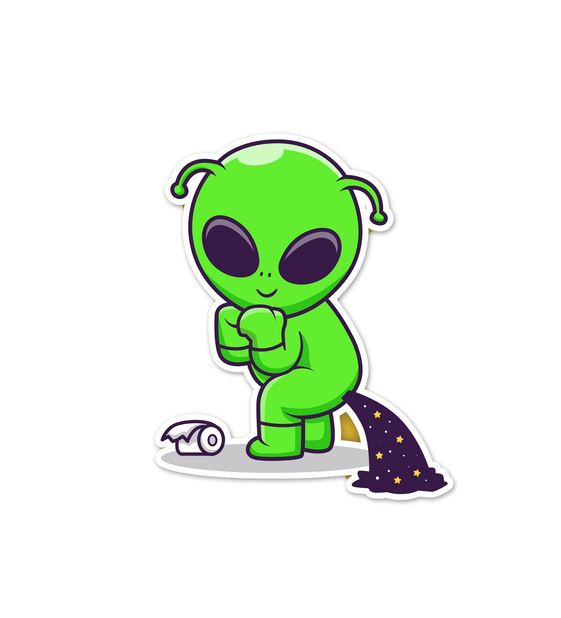 Alien Pooping Space Sticker