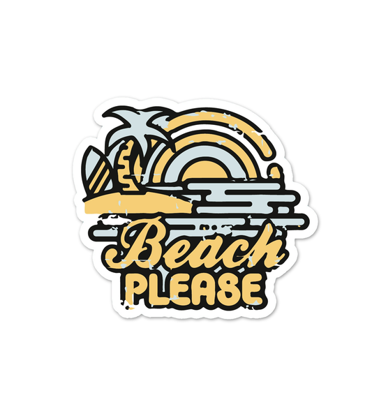 Beach Please Sticker
