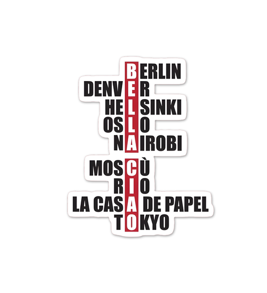 Bella Ciao Name  Money Heist   Laptop  Mobile Sticker