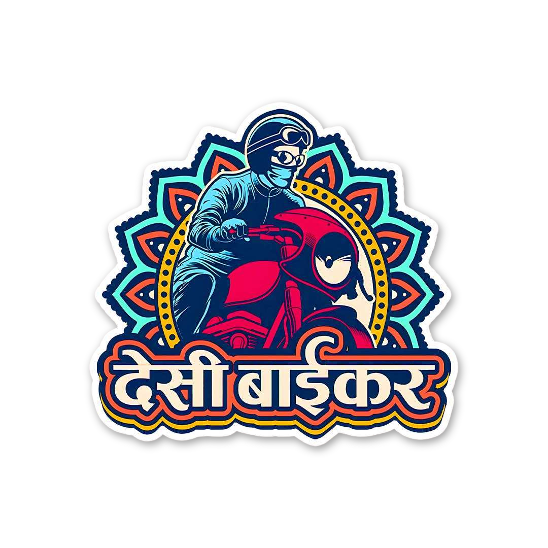 Bold Desi Biker Sticker