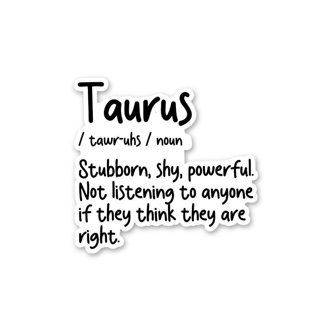 Taurus Definition Sticker