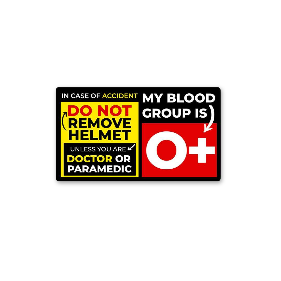 Emergency Blood Group O+ Safety Decal