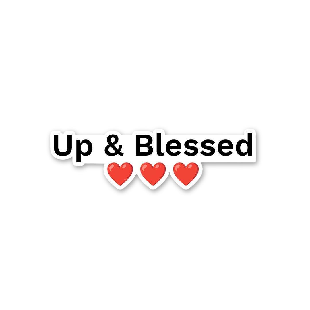Up & Blessed Heart Sticker