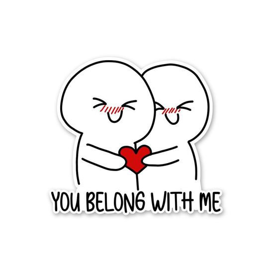 Heart Hug Couple Sticker