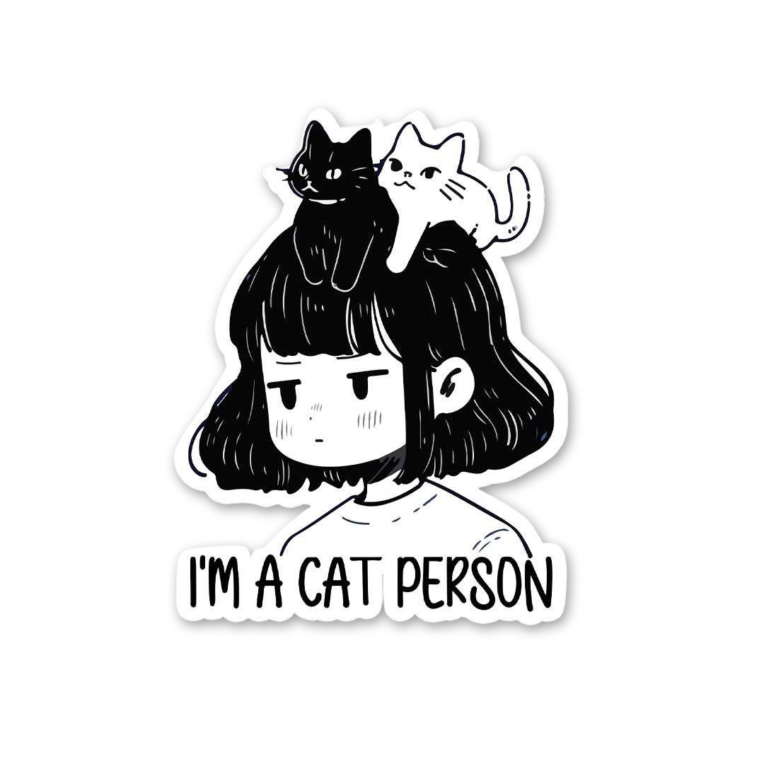 Cat Stack Person Sticker