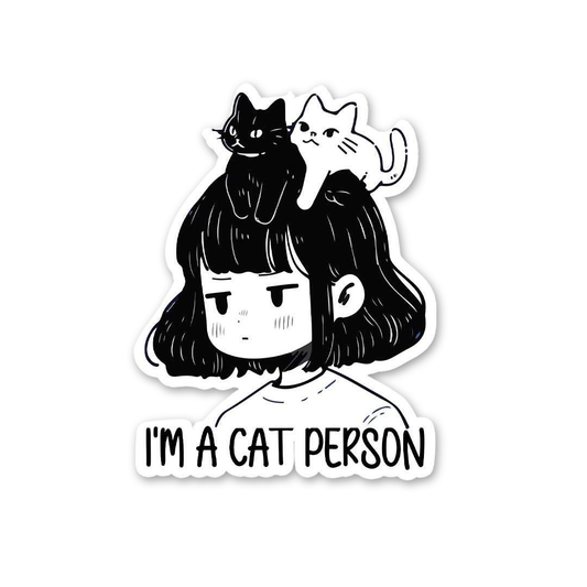 Cat Stack Person Sticker