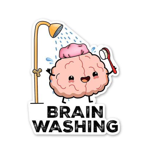 Brain Washing Pun Sticker