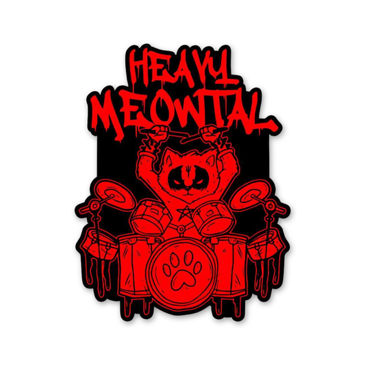 Heavy Meowtal Drummer Cat