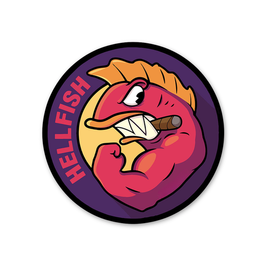 Hellfish Mascot Sticker