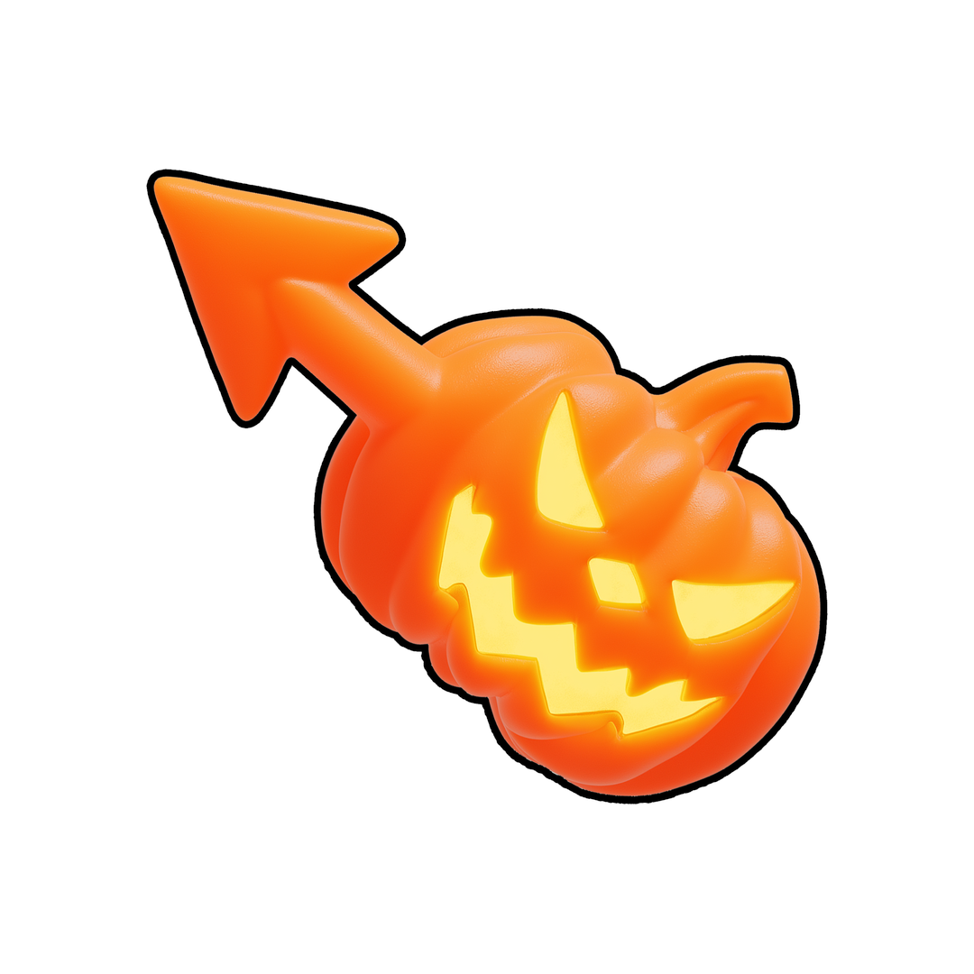 pumpkin arrow glowing halloween sticker