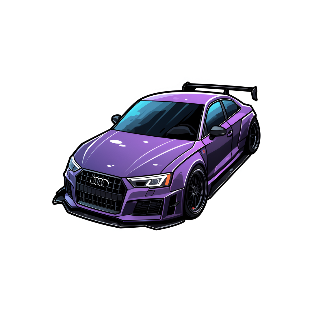 purple audi rs3 sticker