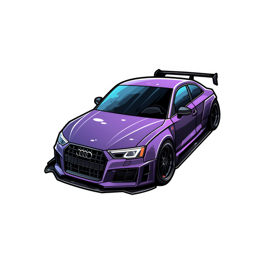 purple audi rs3 sticker