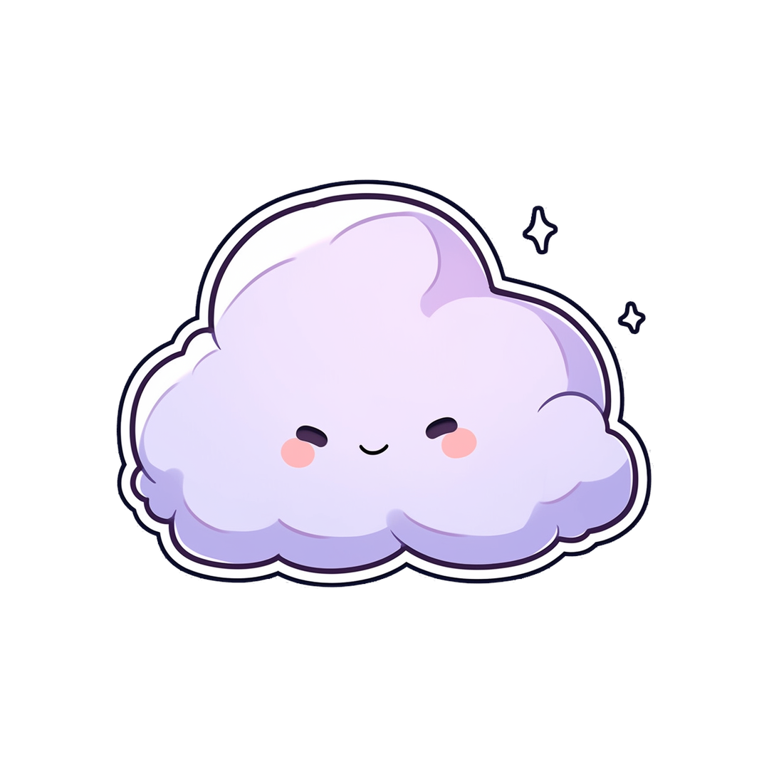 purple kawaii cloud sticker