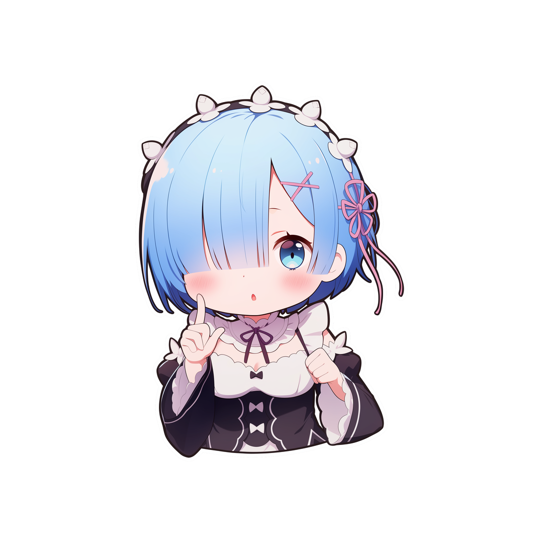 re zero cute blue hair rem sticker