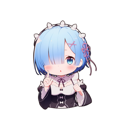 re zero cute blue hair rem sticker