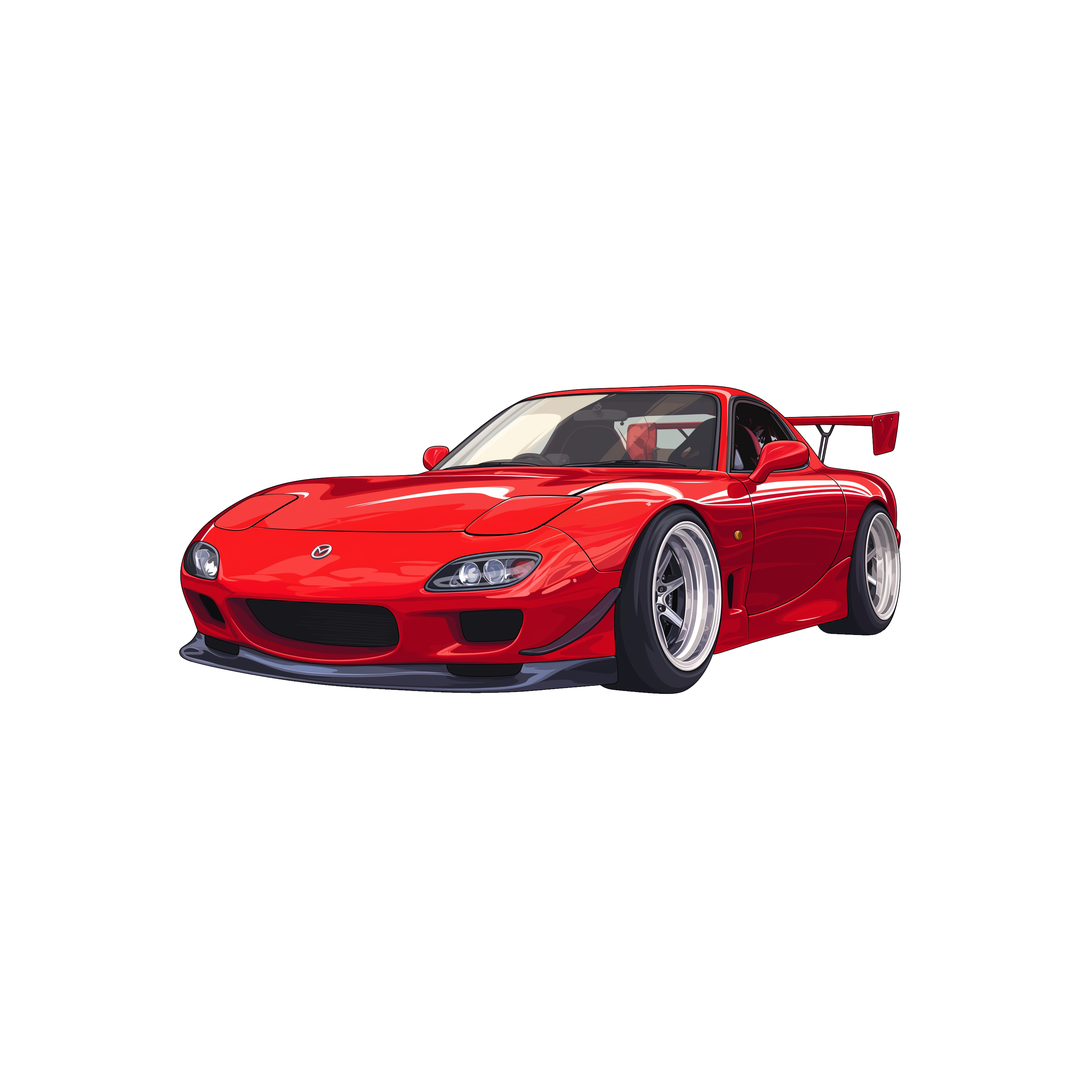 red mazda rx7 sticker