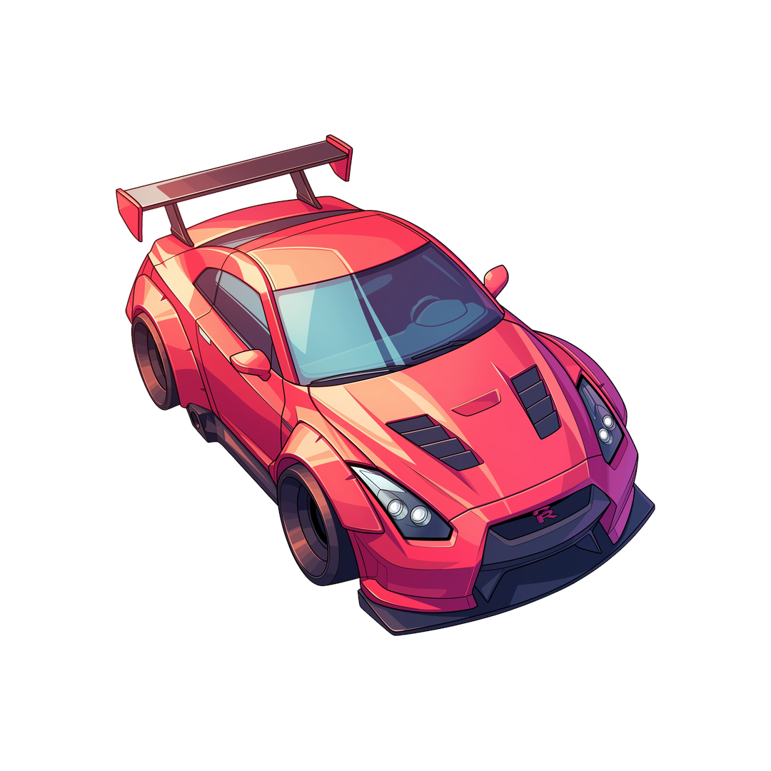 red nissan gtr r35 car sticker
