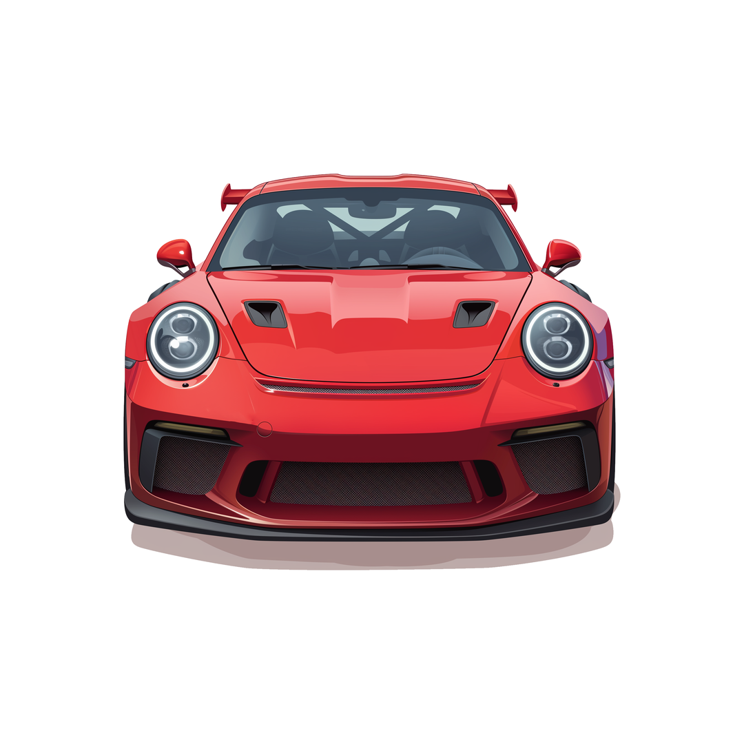 red porsche sports car sticker