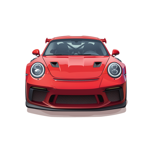 red porsche sports car sticker